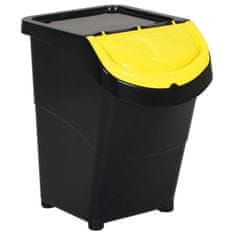 Vidaxl Stohovatelné odpadkové koše s víky 3 ks černé PP 120 l