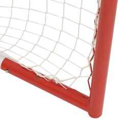 Greatstore Hokejová branka se sítí červená/bílá 153x60x118 cm ocel a PES