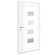 Vidaxl Vchodové dveře bílé 100 x 200 cm hliník a PVC