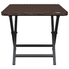 Vidaxl Skládací stolek hnědý 45 x 35 x 32 cm polyratan