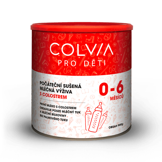 COLVIA  Počáteční sušená mléčná výživa s Colostrem pro věk 0-6 měsíců ( 900g)