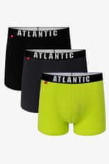 ATLANTIC Pánské boxerky 3MH-011 černá-grafit-limetková - Atlantic S