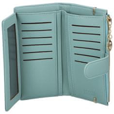 Coveri WORLD Designová dámská koženková peněženka Lusita, zelenomodrá