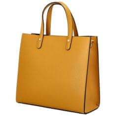 Delami Vera Pelle Luxusní dámská kožená kabelka do ruky Amada, žlutá