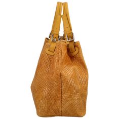 Delami Vera Pelle Kožená dámská velká taška do ruky Santala, tmavě žlutá