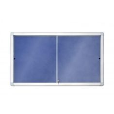2x3 Interiérová vitrína s posuvnými dveřmi 97 x 70 cm (8xA4) modrý filc
