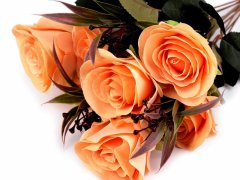 Kraftika 1svaz starorůžová sv. umělá kytice růže, umělé, květy