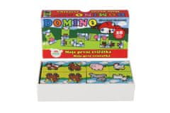 InnoVibe Domino Moje první zvířátka dřevo společenská hra 28ks v krabičce 17x9x3,5cm MPZ