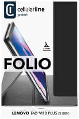 CellularLine Pouzdro se stojánkem Cellularline Folio pro Lenovo Tab M10 Plus (3 Gen), černé