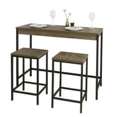 SoBuy SoBuy OGT30-N 3 dílná sada barových stolů Bistro stůl se 2 barovými židlemi Kuchyňská linka s barovými židlemi Průmyslový