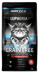BIOFEED Euphoria Junior Cat Grain Free Pro Koťata S Kuřecím Masem A Lososem 2kg