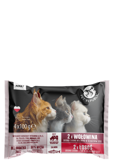Zoohurt Multipak Set Filety V Omáčce Pro Kočky Hovězí Losos A Kuřecí Telecí Maso 9x 4x100g