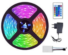 Cappa LED pásek RGB 5m – 50 LED / m, zdroj + dálkový ovladač