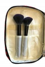 INNA Toaletní taška Cestovní pouzdro Kosmetická taška Cestovní kosmetický kufřík s rukojetí Kapesní zrcátko v černé a červené barvě KOSCORINTH-2