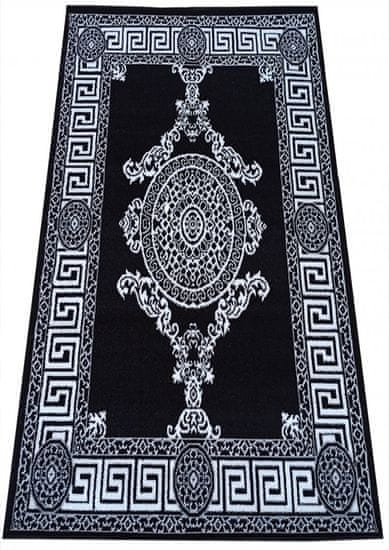4sleep Kusový koberec SOHO-11 bíločerný Černá Ornamenty Do 0,9cm SOHO 30/30/120 120x170