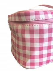 INNA Toaletní taška Kosmetický kufřík Travelcosmetic Beautycase s kapesním zrcátkem na přenášení v bílé a růžové barvě KOSCORINTH-4