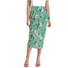 Orsay Krémovo-zelená dámská vzorovaná zavinovací midi sukně s příměsí lnu ORSAY_721139-857000 32