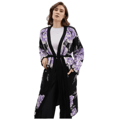 Orsay Černo-fialový dámský květovaný kardigan ORSAY_511189-660000 XS