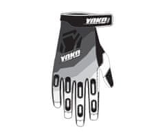 YOKO Motokrosové rukavice YOKO TWO černo/bílo/šedé L (9) 67-226705-9