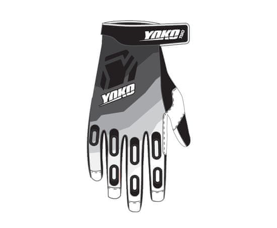 YOKO Motokrosové rukavice YOKO TWO černo/bílo/šedé M (8) 67-226705-8