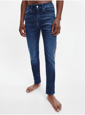 Calvin Klein Tmavě modré pánské skinny fit džíny s vyšisovaným efektem Calvin Klein Jeans 31/34