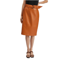 Orsay Hnědá dámská pouzdrová koženková sukně ORSAY_710312-789000 40