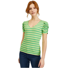 Orsay Žluto-zelené dámské pruhované tričko ORSAY_173012865000 L