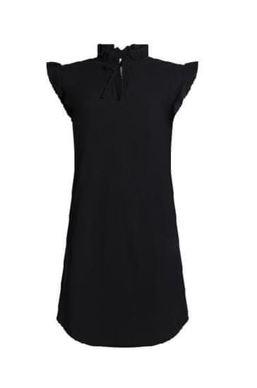ZOSO černé šaty s výstřihem do V bez rukávů a volánky Velikost: XL
