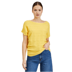 Orsay Žlutý dámský svetr s krátkým rukávem ORSAY_507442-157000 M