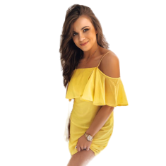 Dstreet Dámské šaty ALISS žluté ey2293 s36