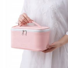 INNA Kosmetické pouzdro Toaletní taška Make Up Bag Make Up Case Cestovní taška Beautycase s rukojetí pro přenášení ve světle růžové barvě KOSCYPRUS-4