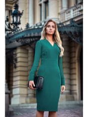Style Stylove Dámské midi šaty Ishigune S136 tmavě zelená L