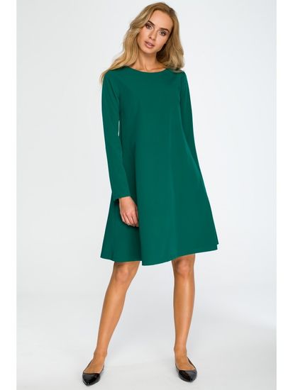 Style Stylove Dámské mini šaty Flonor S137 tmavě zelená