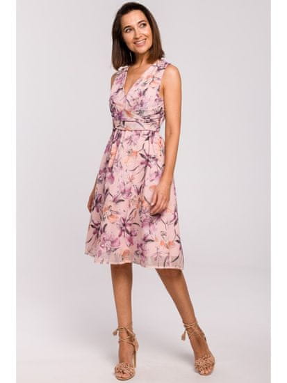 Style Stylove Dámské midi šaty Isondrie S225 růžová