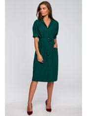 Style Stylove Dámské midi šaty Gynefach S230 tmavě zelená S
