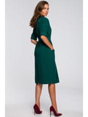 Style Stylove Dámské midi šaty Gynefach S230 tmavě zelená S