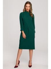 Style Stylove Dámské midi šaty Annangaine S318 tmavě zelená L