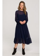 Style Stylove Dámské midi šaty Annada S319 tmavě modrá XXL