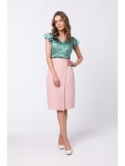 Style Stylove Dámská midi sukně Enydron S343 pudrová růžová XL
