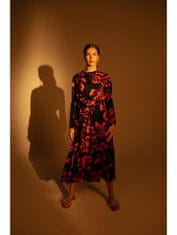 Style Stylove Dámské midi šaty Annafleur S307 černo-červená S