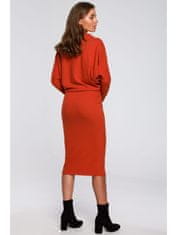 Style Stylove Dámské midi šaty Essynte S245 cihlově červená 2XL/3XL