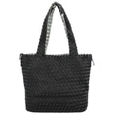 Paolo Bags Elegantní koženková kabelka 2v1 Dora, černá - stříbrná