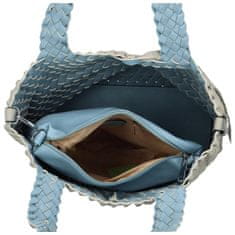 Paolo Bags Elegantní koženková kabelka 2v1 Dora, šedá - světle modrá