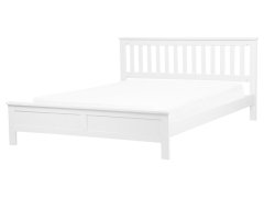Beliani Bílá dřevěná postel s rámem MAYENNE 160x200 cm
