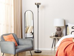 Beliani Kovová stolní lampa 175 cm černá/stříbrná TALPARO