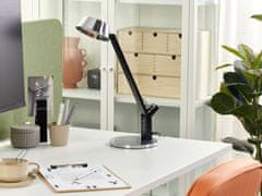 Beliani Kovová stolní LED lampa s USB portem stříbrná CHAMAELEON
