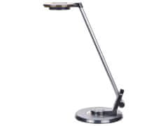 Beliani Kovová stolní LED lampa s USB portem stříbrná/ černá CORVUS