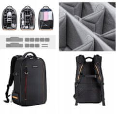 K&F Concept Moderni batoh Foto pro fotoaparát, laptop stativ, negru, K&F, KF13.140