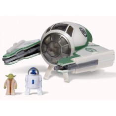Star Wars Micro Galaxy Squadron s 8 cm figurkou vozidla - Yoda's Jedi Starfighter Yoda + R2-D2