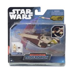 Micro Galaxy Squadron s 13cm figurkou vozidla - Jedi Starfighter Delta 7-B + Obi-Wan Kenobi a R4-P17